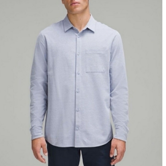 Lululemon Commission Long Sleeve Button Down Shirt. Pocket. Light Blue, White. S - Picture 1 of 11
